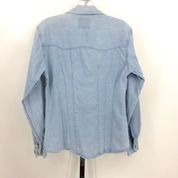 Teez ME Vintage Women's Long Sleeve Denim Shirt - Picture 4 of 8